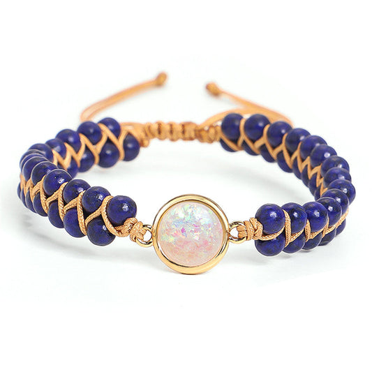 style: B - 4mm Amethyst Double Layer Hand-woven Winding Bracelet