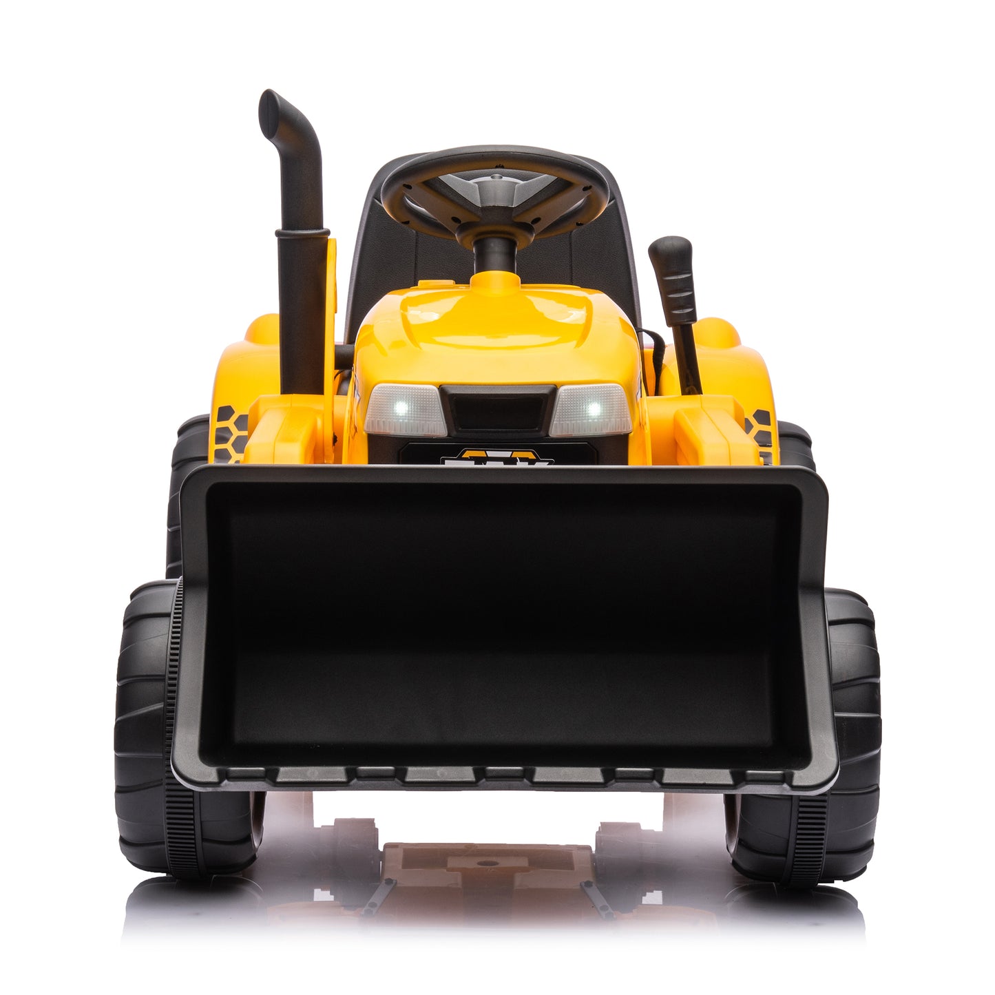 12V Kids Ride on Tractor Electric Excavator Battery Powered Motorized Car for Kids Ages 3-6, with Front Loader, Digging Handle, Remote Control, & Bright Headlight, Yellow