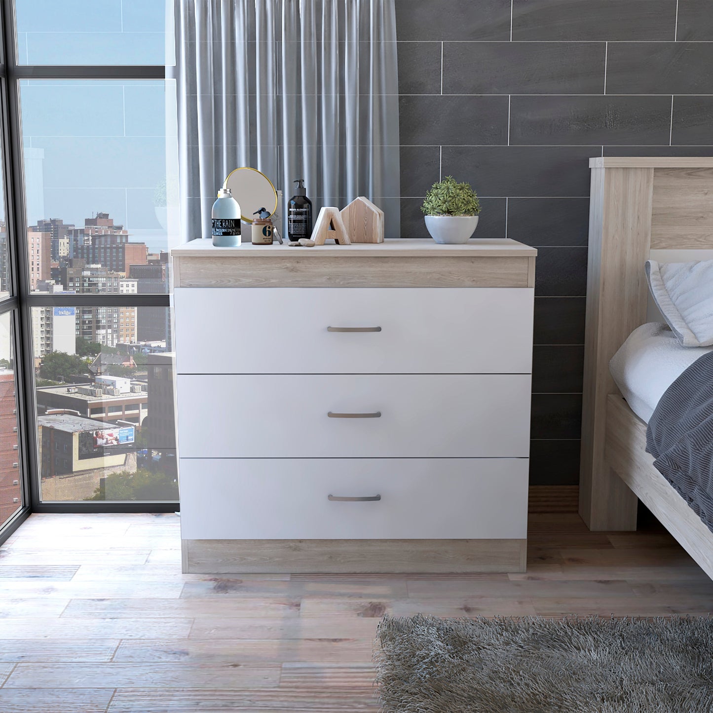 Bethage 3-Drawer Dresser White