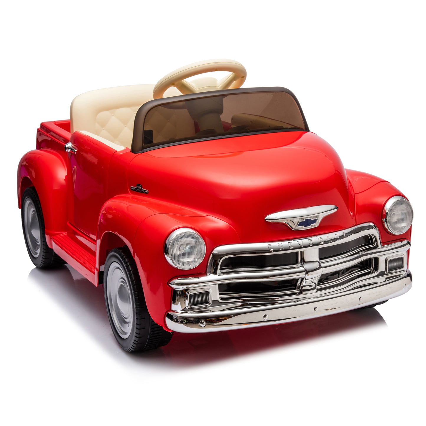 12V Kids Ride On truck car w/parents control, Licensed Chevrolet 3100 pickup,electric car for kid,Vintage modeling,3 speeds,LED Lights,Bluetooth,USB,High-power up to 4.35 km/h,age 3+