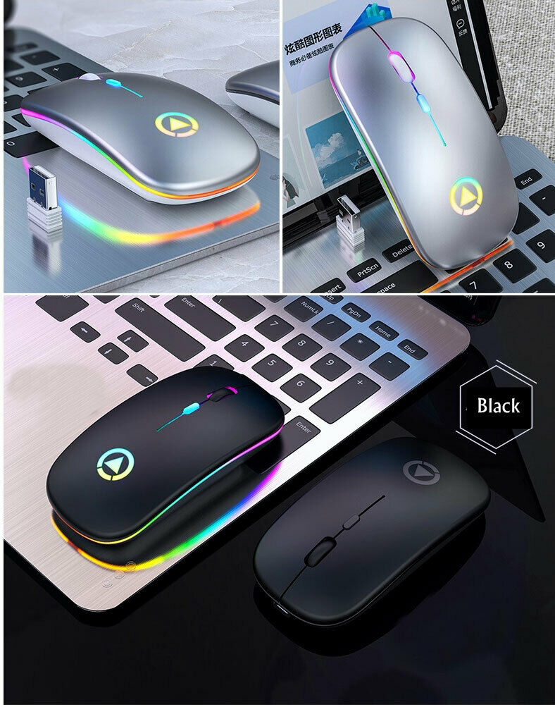 2.4GHz RGB Wireless USB Rechargeable Mouse - American Smart