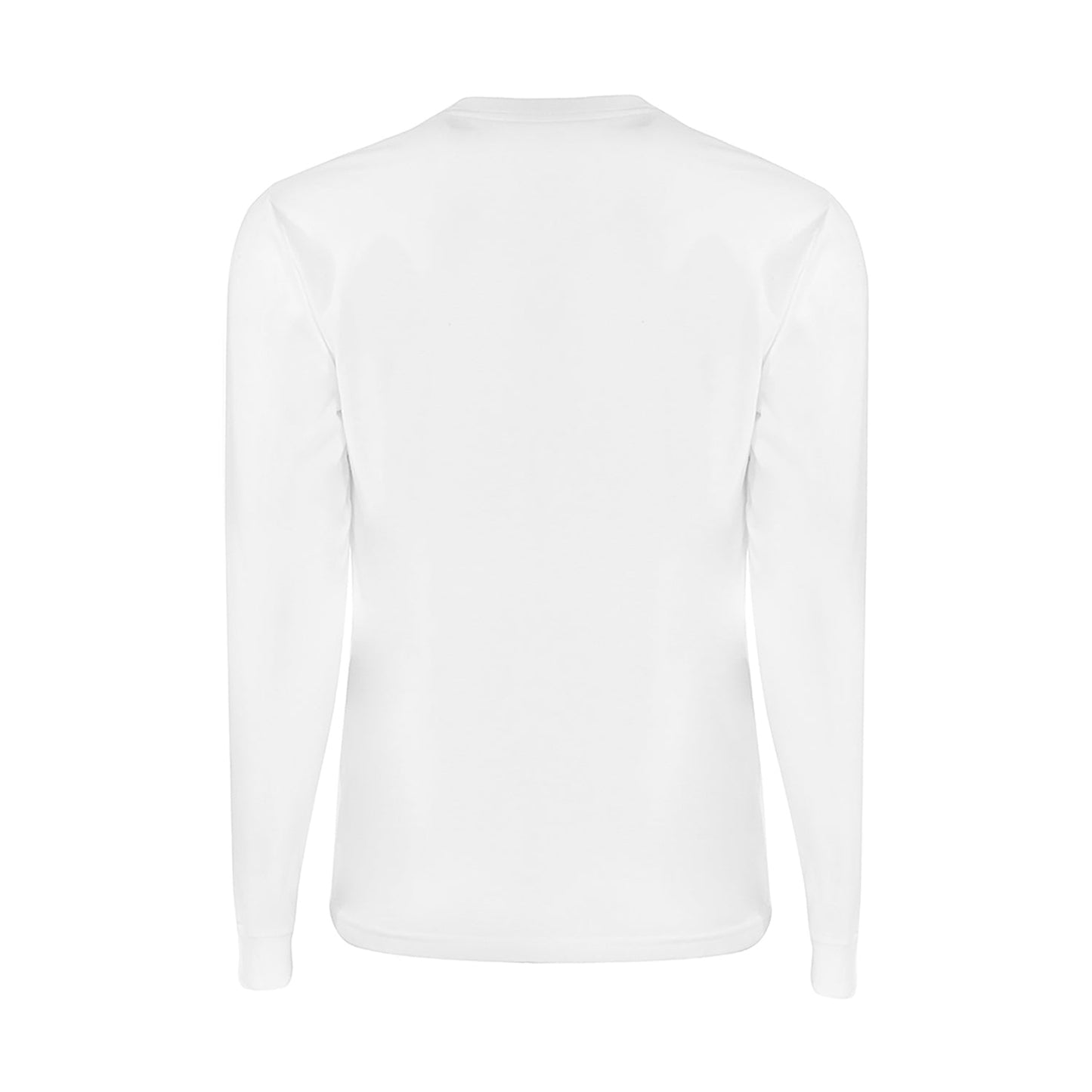 White Sueded Crew Neck Long Sleeve T-Shirt-1