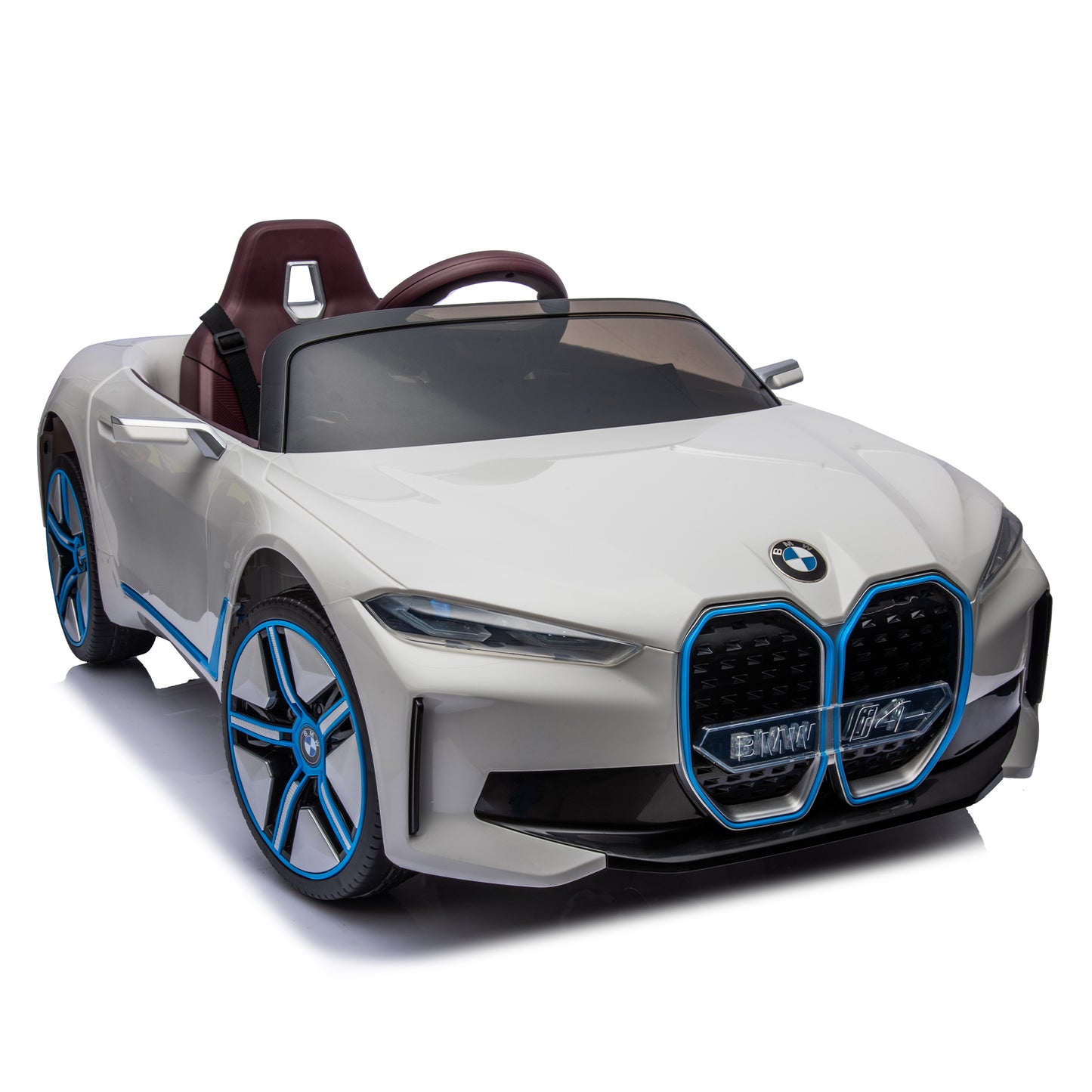 Licensed BMW I4,12v Kids ride on car 2.4G W/Parents Remote Control,electric car for kids,Three speed adjustable,Power display, USB,MP3 ,Bluetooth,LED light,Two-point safety belt,story