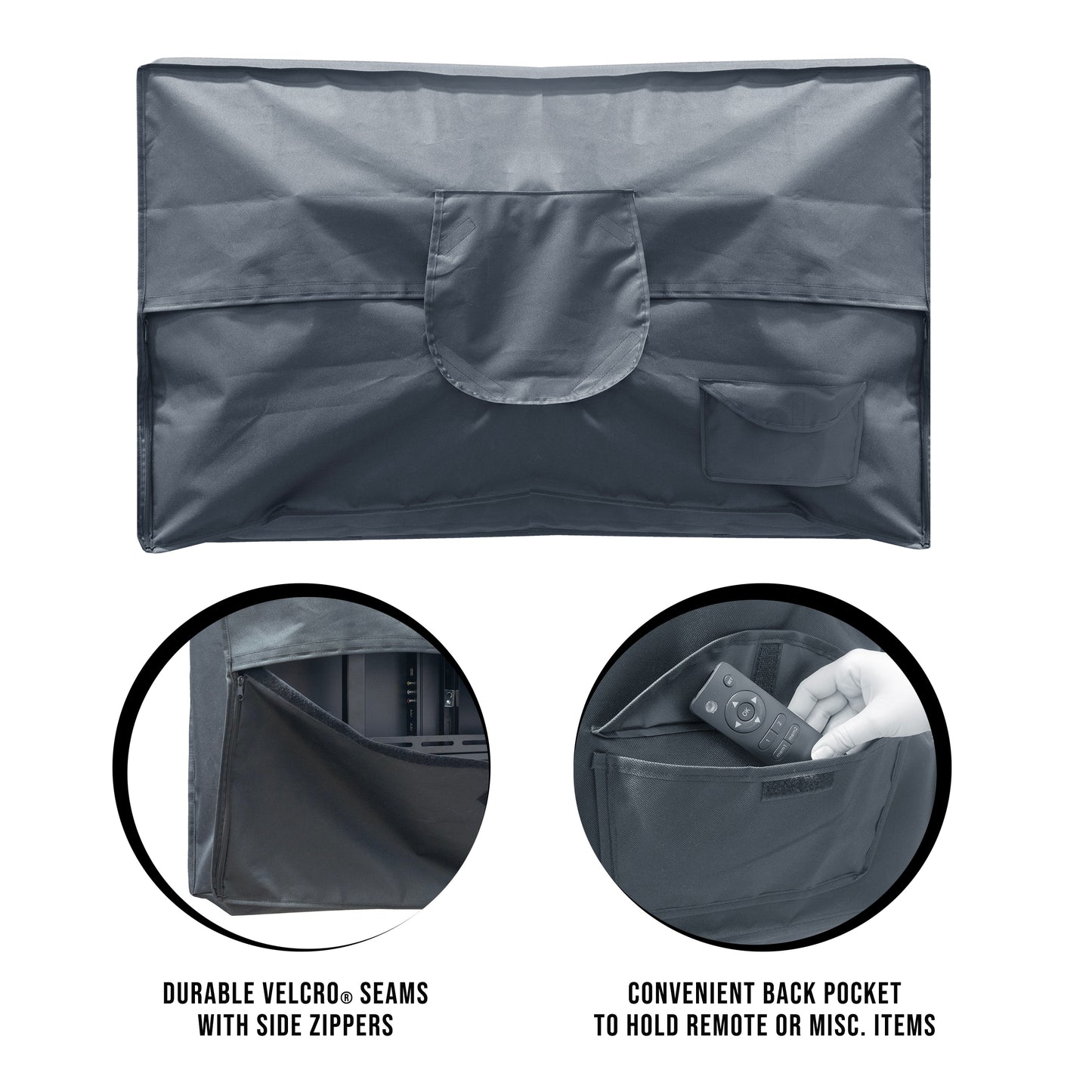 Outdoor Weatherproof TV Cover W/ Remote Pocket - 40"- 45"