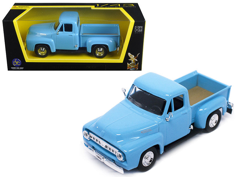 1953 Ford F-100 Pickup Truck Light Blue 1/43 Diecast Model Car by Road Signature-0