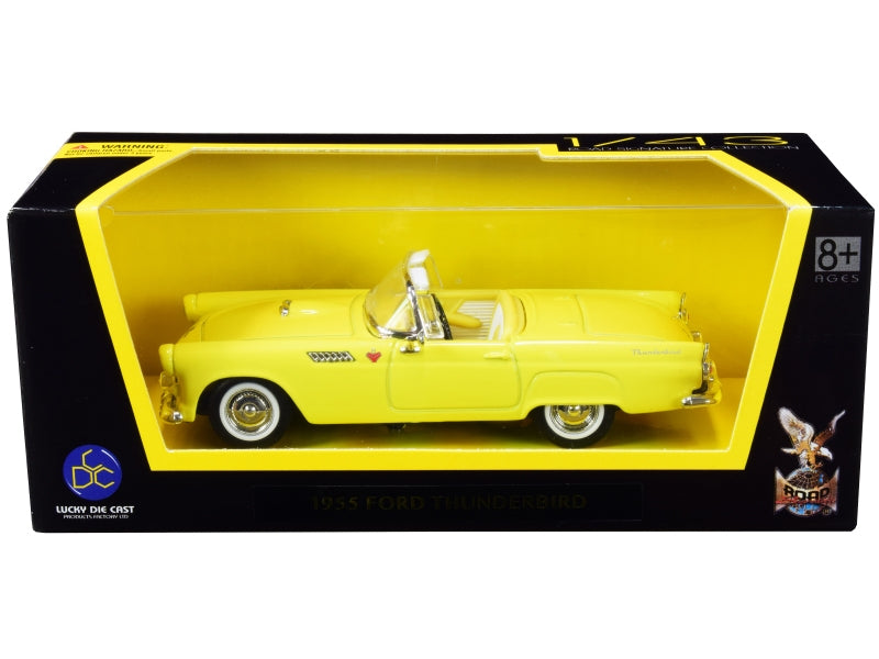 1955 Ford Thunderbird Convertible Yellow 1/43 Diecast Model Car by Road Signature