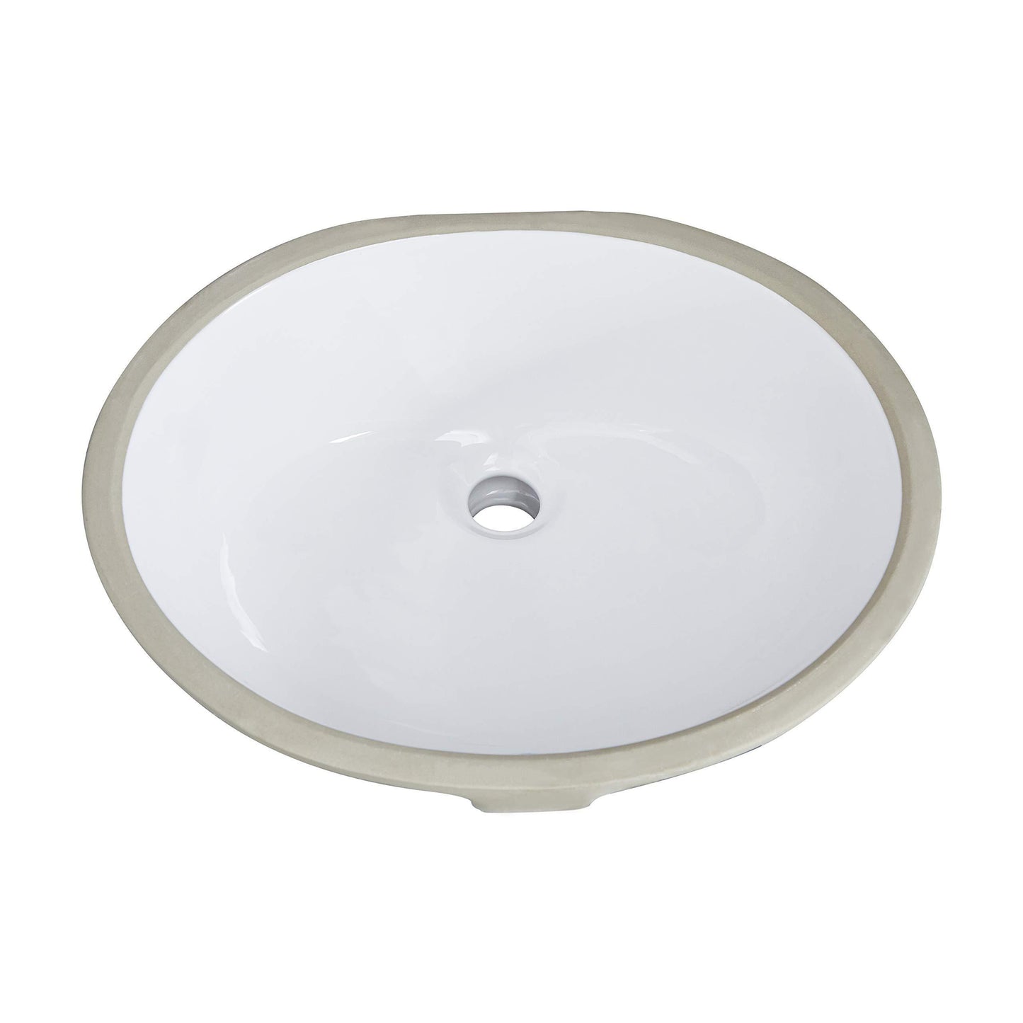 White Oval Undermount Bathroom Sink With Overflow