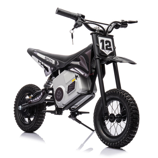 36V Electric mini dirt motorcycle for kids,350w xxxl motorcycle,Stepless variable speed drive,Disc brake,No chain,Steady acceleration,horn, power display,rate display,176 pounds for 50m or more,age14+