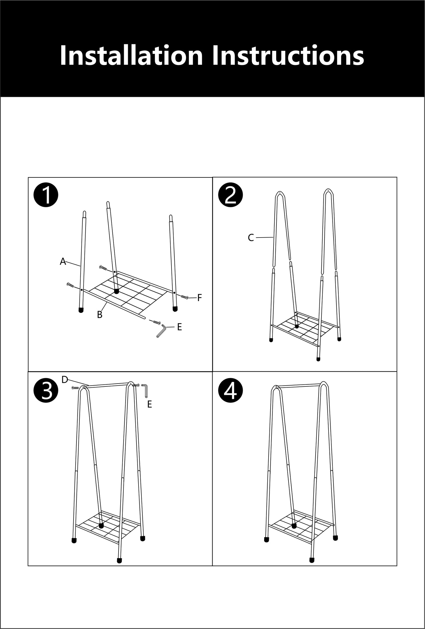 Store level 1 ladder to secure hangers