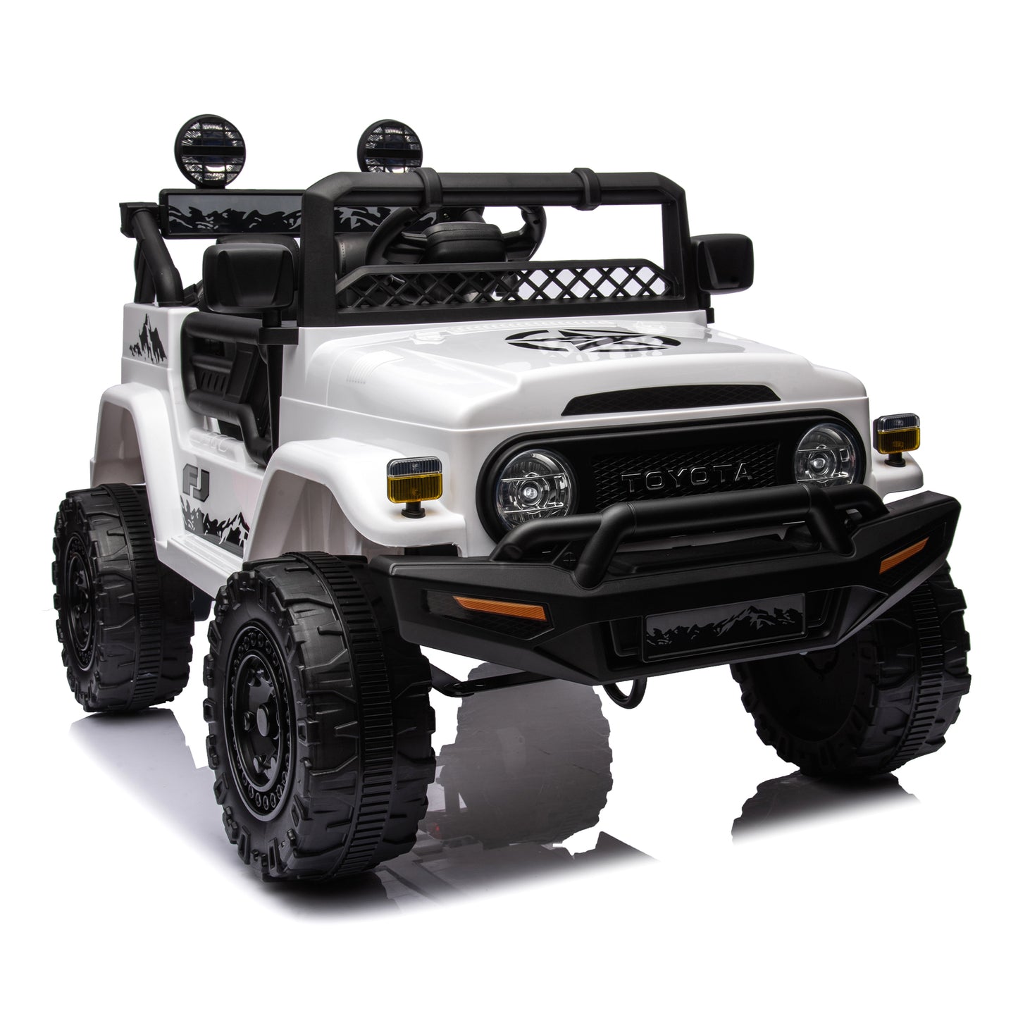 Licensed TOYOTA FJ Cruiser,12V Kids ride on car 2.4G W/Parents Remote Control,electric car for kids,Three speed adjustable,Power display, USB,MP3 ,Bluetooth,LED light,Three-point safety belt