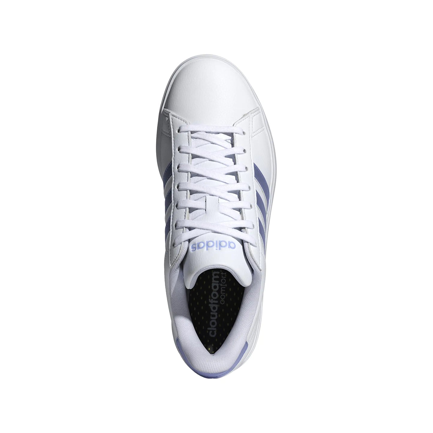 adidas Women's Grand Court 2.0 Tennis Shoe 6 White/Blue Spark Met./Blue Spark