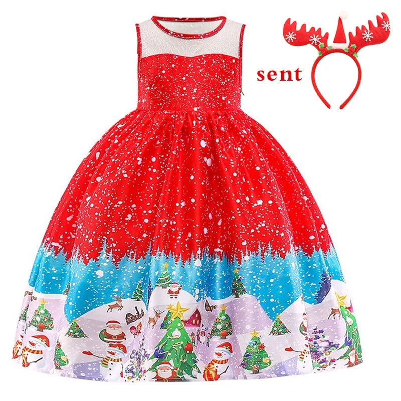 Girls Princess Christmas Dress Formal Wear