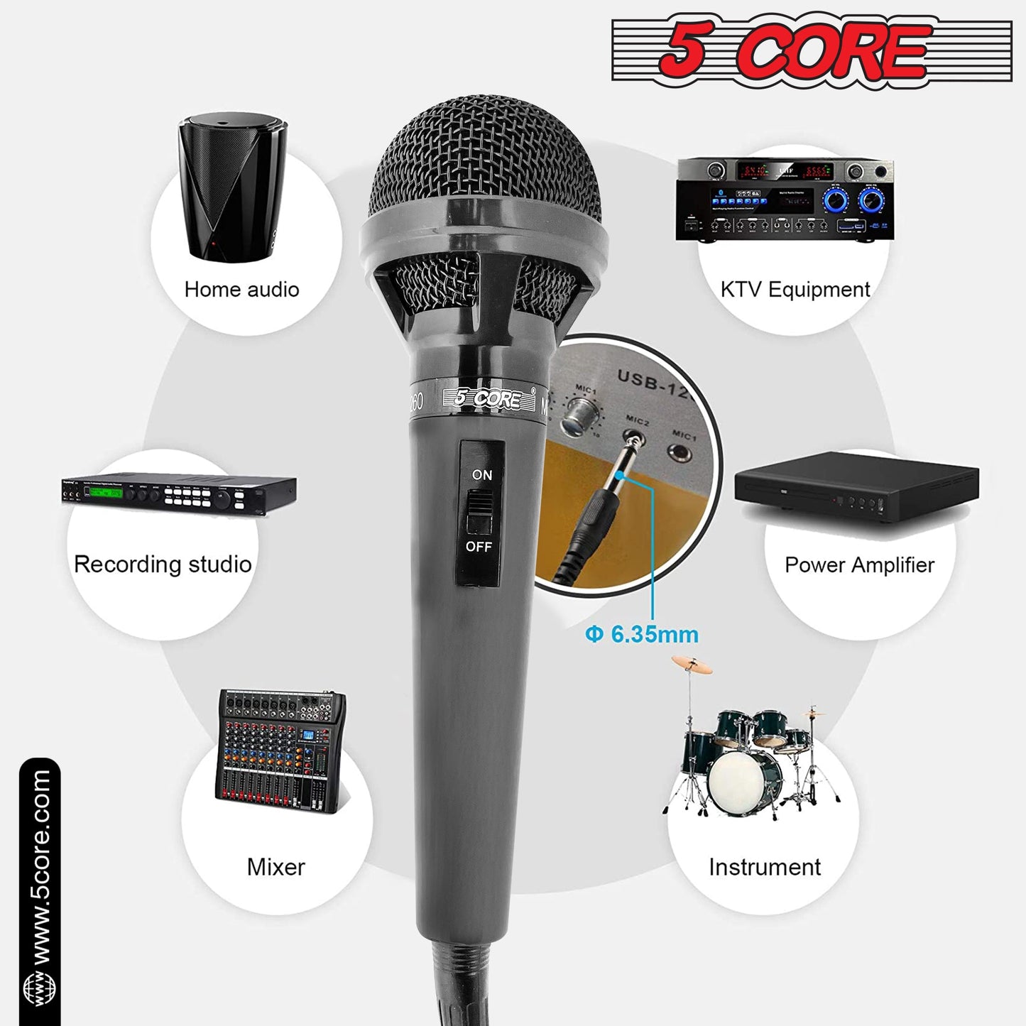 5 Core Microphone For Singing Karaoke Mic XLR Microfono Dynamic Cardioid Unidirectional-6