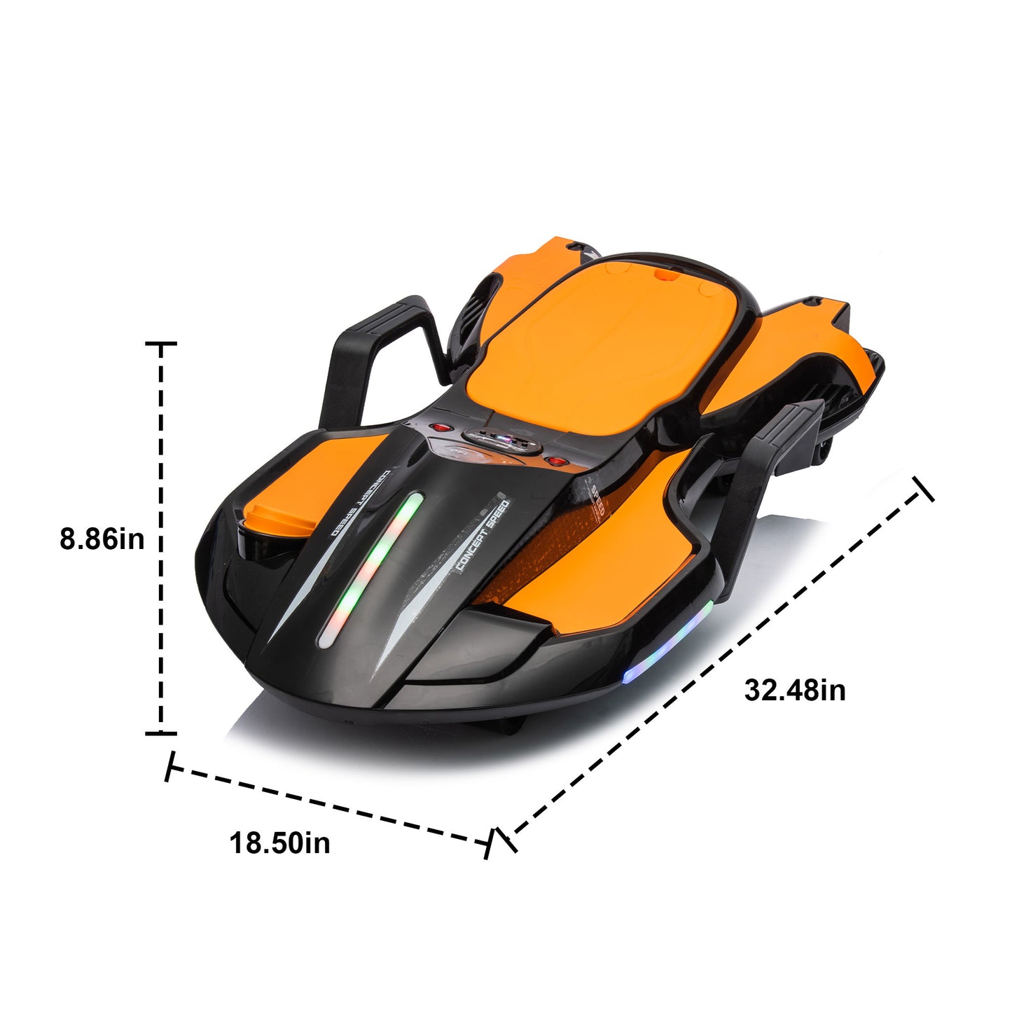 24V Kids Ride On Electric scooter w/ helmet knee pads,24v ride on toy for kids,Spray function,200w motor,5.59-6.84MPH,Gravity Steering,Bluetooth,Use for 1-2 hours,Exercise your child age 6+.