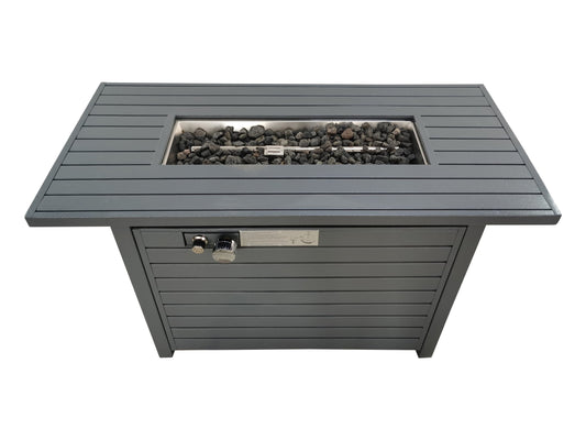 Living Source International 24" H x 54" W Steel Outdoor Fire Pit Table with Lid