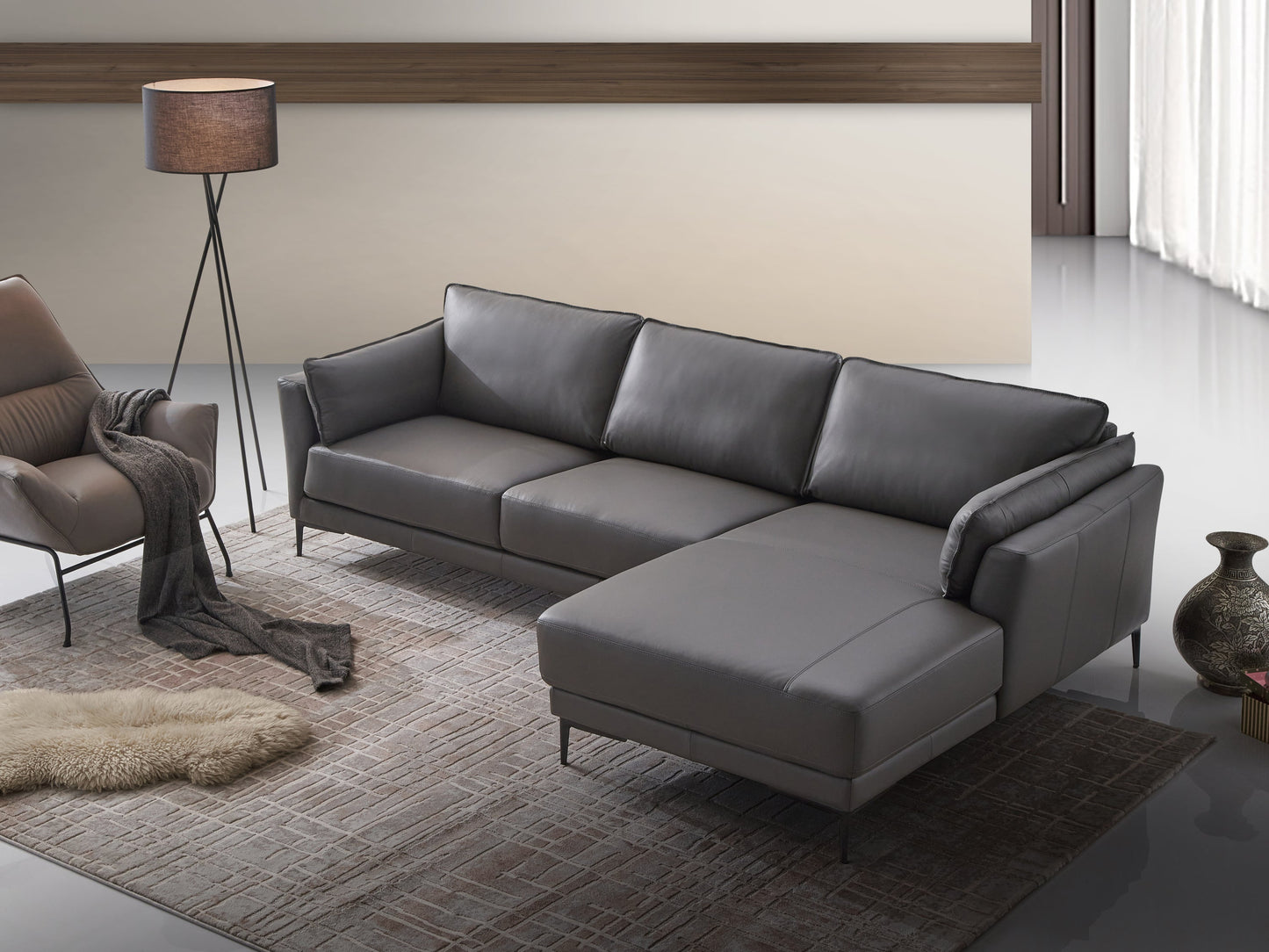 ACME Meka Sectional Sofa, Anthracite Leather-12