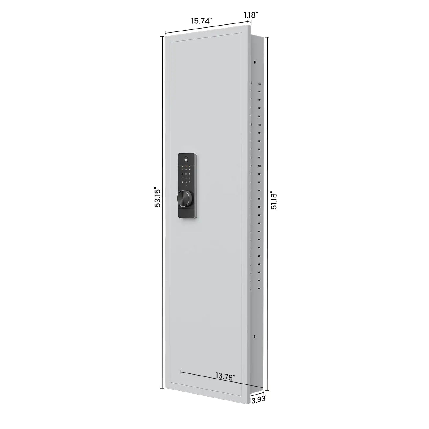 53Passwod Touch Panel In-Wall Safe,Hidden Wall Gun Safe For Rifles With Adjustable Shelves,Assembled Storage Multifunctional Wall Safe For Firearm And Valuables White-Digital