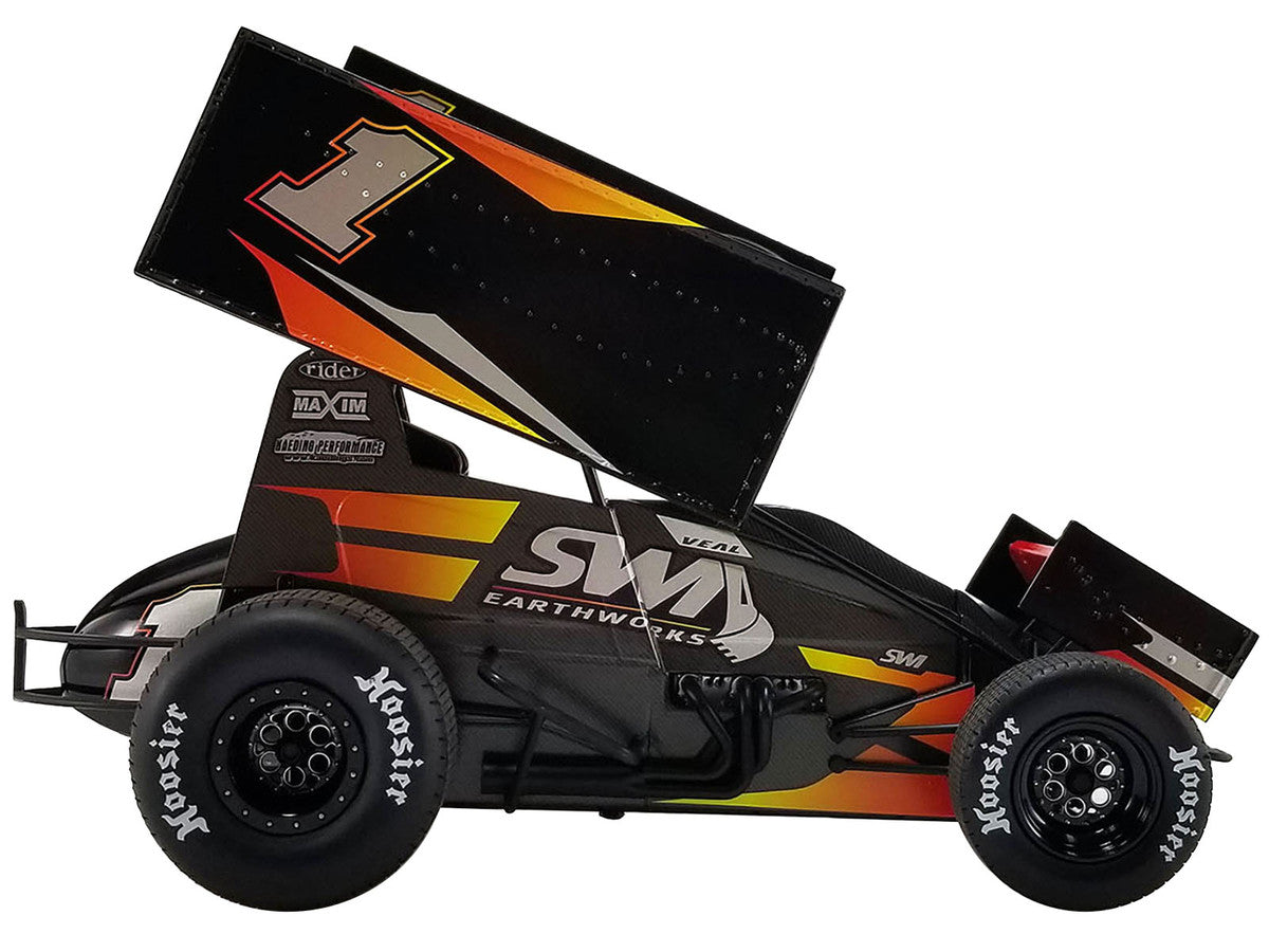 Winged Sprint Car #1 Jamie Veal "SWI Earthworks" SWI Engineering Racing Team (2022) 1/18 Diecast Model Car by ACME-2