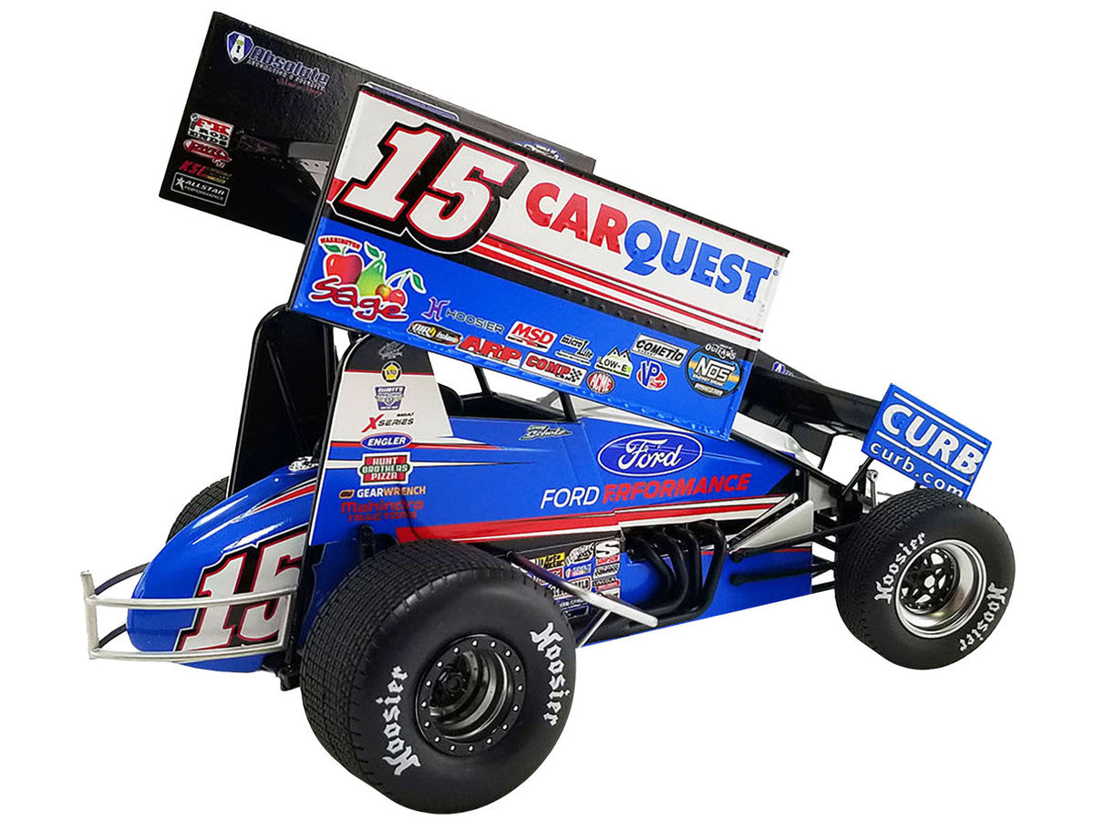 Winged Sprint Car #15 Donny Schatz "Carquest" Curb-Agajanian Racing "World of Outlaws" (2023) 1/18 Diecast Model Car by ACME-3