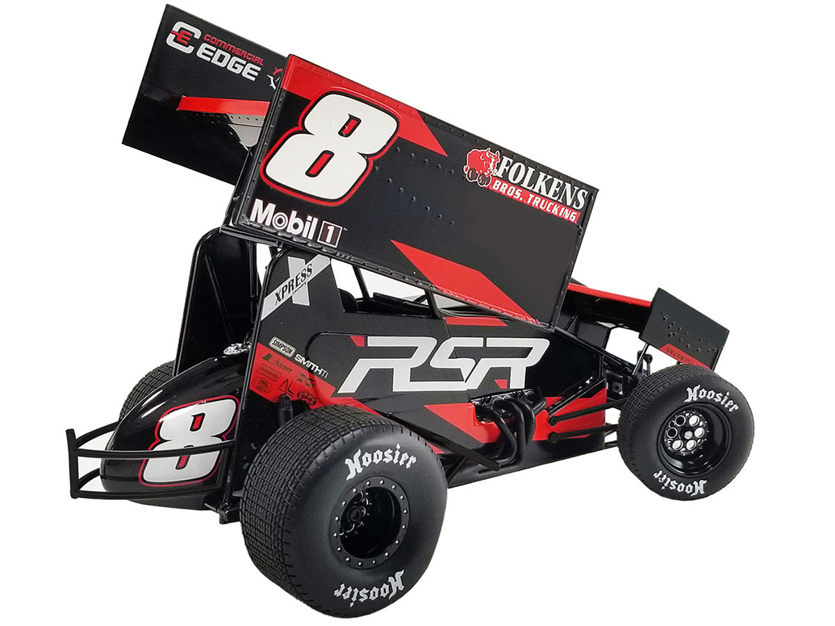 Winged Sprint Car #8 Aaron Reutzel "RSR" Baughman-Reutzel Motorsports "World of Outlaws" (2023) 1/18 Diecast Model Car by ACME-1