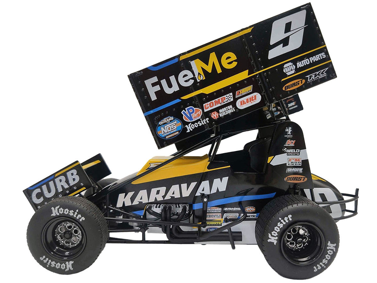 Winged Sprint Car #9 Kasey Kahne "Karavan - Fuel Me" Kasey Kahne Racing "World of Outlaws" (2023) 1/18 Diecast Model Car by ACME-1