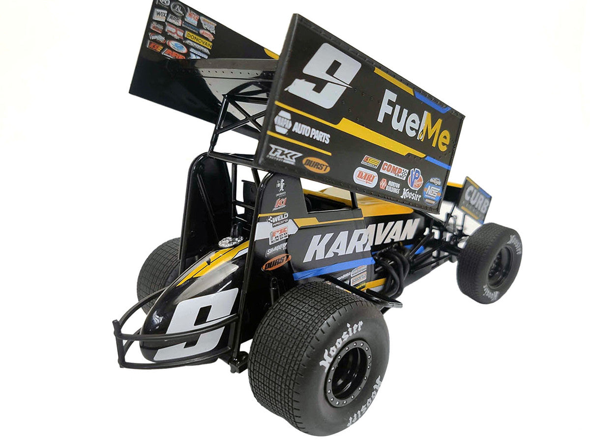 Winged Sprint Car #9 Kasey Kahne "Karavan - Fuel Me" Kasey Kahne Racing "World of Outlaws" (2023) 1/18 Diecast Model Car by ACME-3