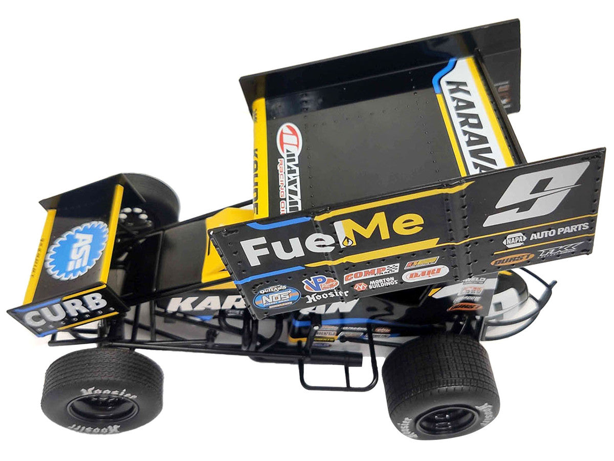 Winged Sprint Car #9 Kasey Kahne "Karavan - Fuel Me" Kasey Kahne Racing "World of Outlaws" (2023) 1/18 Diecast Model Car by ACME-4