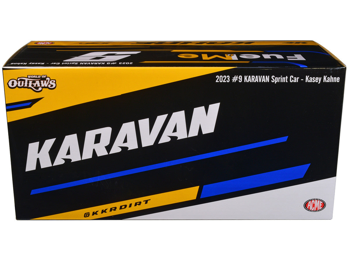 Winged Sprint Car #9 Kasey Kahne "Karavan - Fuel Me" Kasey Kahne Racing "World of Outlaws" (2023) 1/18 Diecast Model Car by ACME-0