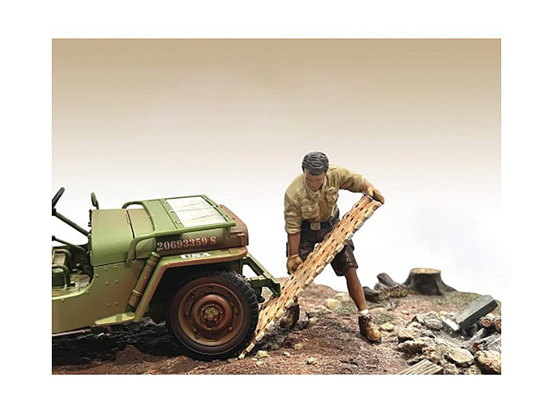 "4X4 Mechanic" Figure 8 with Board Accessory for 1/18 Scale Models by American Diorama-0