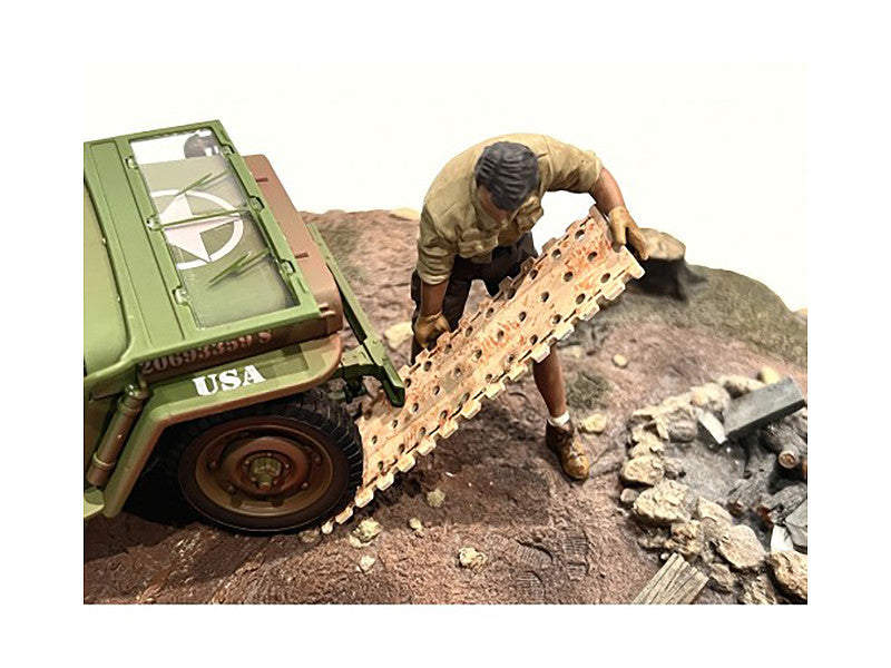"4X4 Mechanic" Figure 8 with Board Accessory for 1/18 Scale Models by American Diorama-2