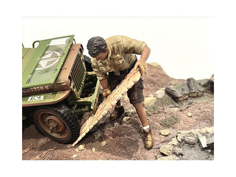 "4X4 Mechanic" Figure 8 with Board Accessory for 1/18 Scale Models by American Diorama-1
