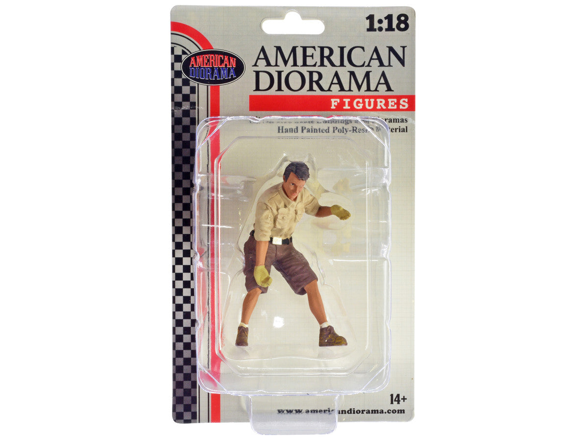"4X4 Mechanic" Figure 8 with Board Accessory for 1/18 Scale Models by American Diorama-3