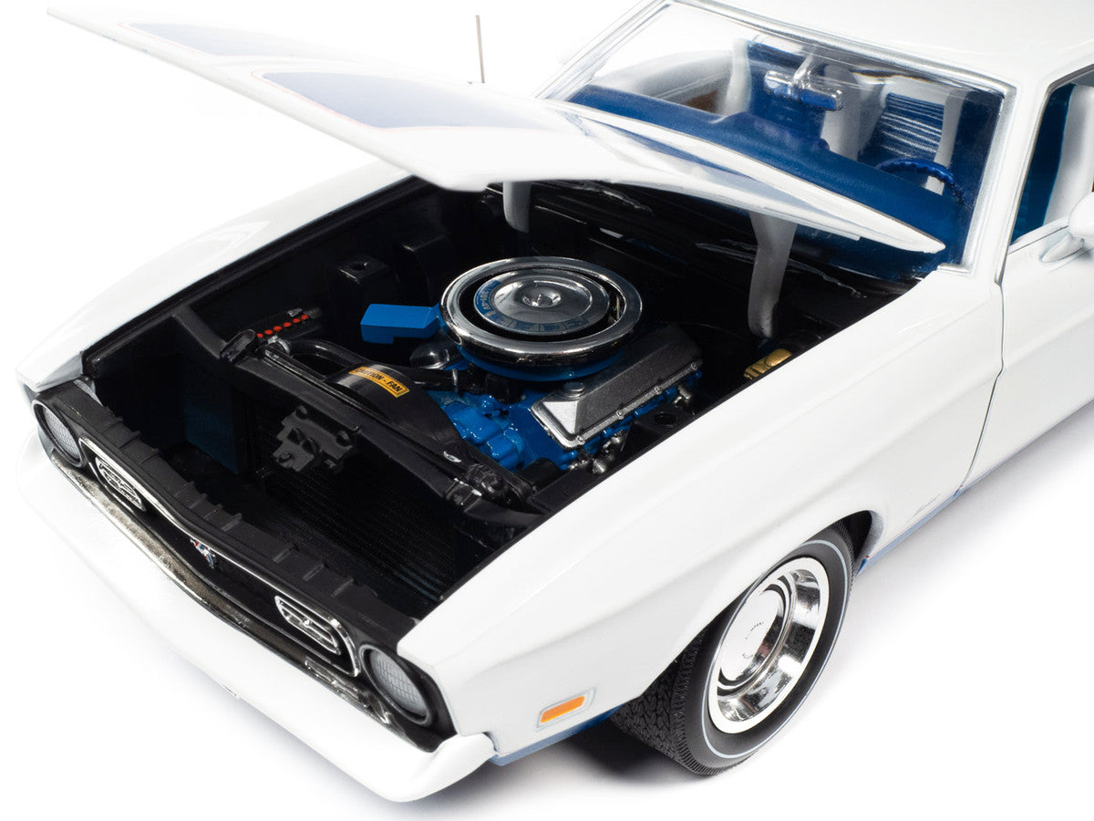 1972 Ford Mustang Sprint White with Blue Stripes "Class of 1972" "American Muscle" Series 1/18 Diecast Model Car by Auto World-2