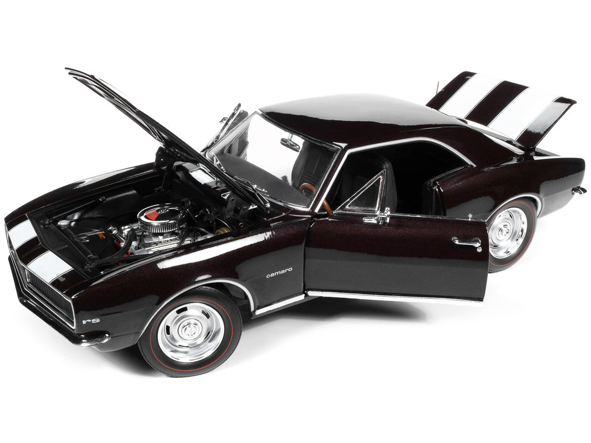 1967 Chevrolet Camaro Z/28 Royal Plum with White Stripes "Muscle Car & Corvette Nationals" (MCACN) 1/18 Diecast Model Car by Auto World-1