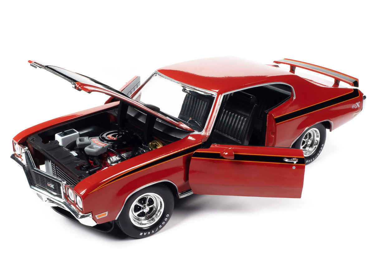 1972 Buick GSX Fire Red with Black Stripes "Muscle Car & Corvette Nationals" (MCACN) "American Muscle" Series 1/18 Diecast Model Car by Auto World-1