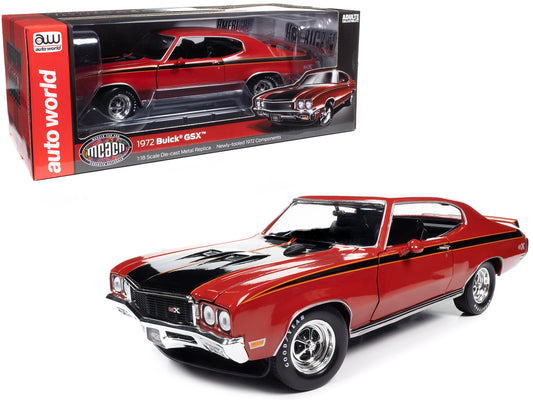 1972 Buick GSX Fire Red with Black Stripes "Muscle Car & Corvette Nationals" (MCACN) "American Muscle" Series 1/18 Diecast Model Car by Auto World-0