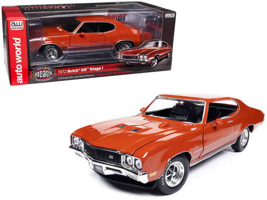 1972 Buick GS Stage 1 Flame Orange "Muscle Car & Corvette Nationals" (MCACN) "American Muscle" Series 1/18 Diecast Model Car by Auto World-0
