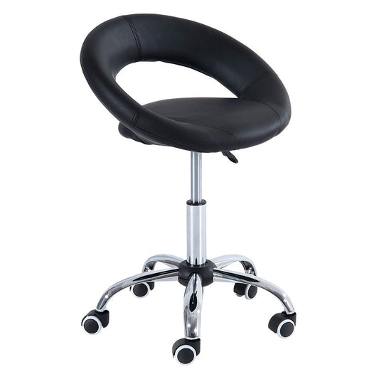 Black Saddle Adjustable Hydraulic Rolling Swivel Massage Salon Stool Chair-0