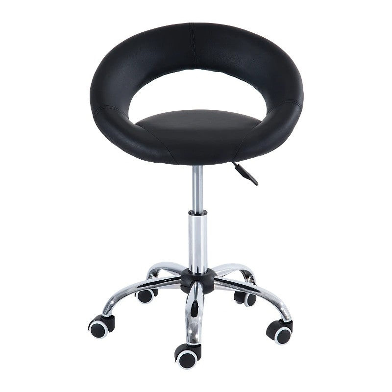 Black Saddle Adjustable Hydraulic Rolling Swivel Massage Salon Stool Chair-1