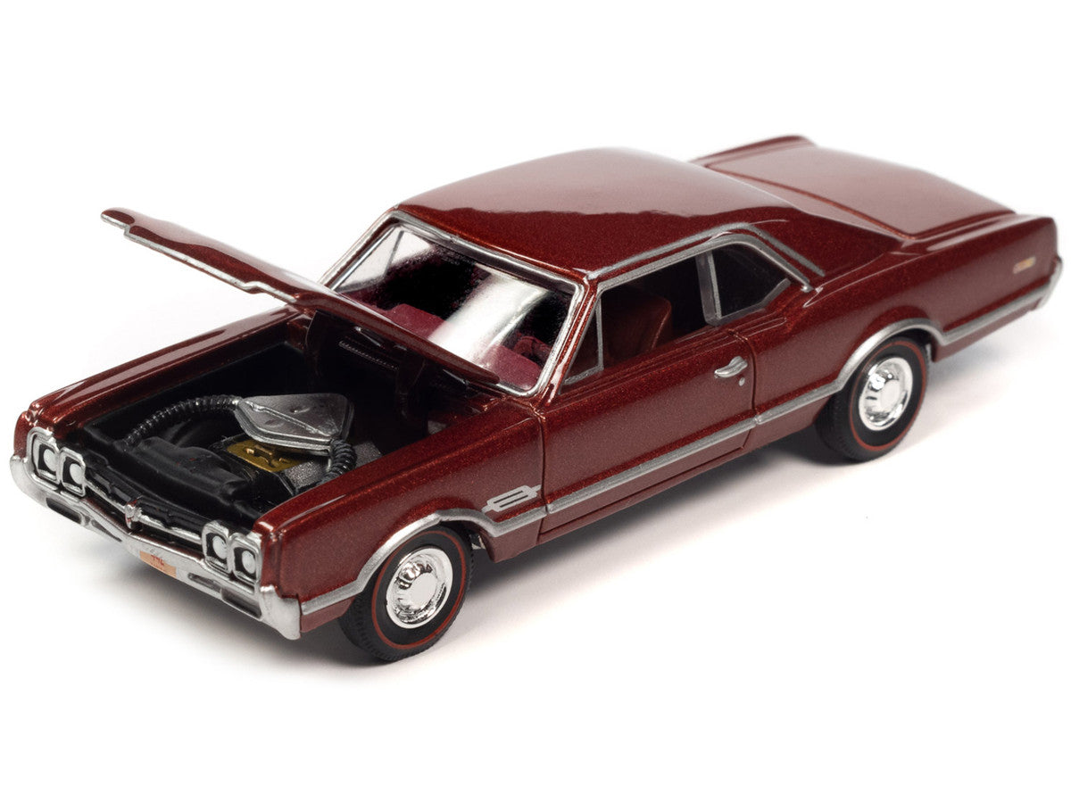 1966 Oldsmobile 442 Autumn Bronze Metallic with Red Interior "Vintage Muscle" Limited Edition 1/64 Diecast Model Car by Auto World-1