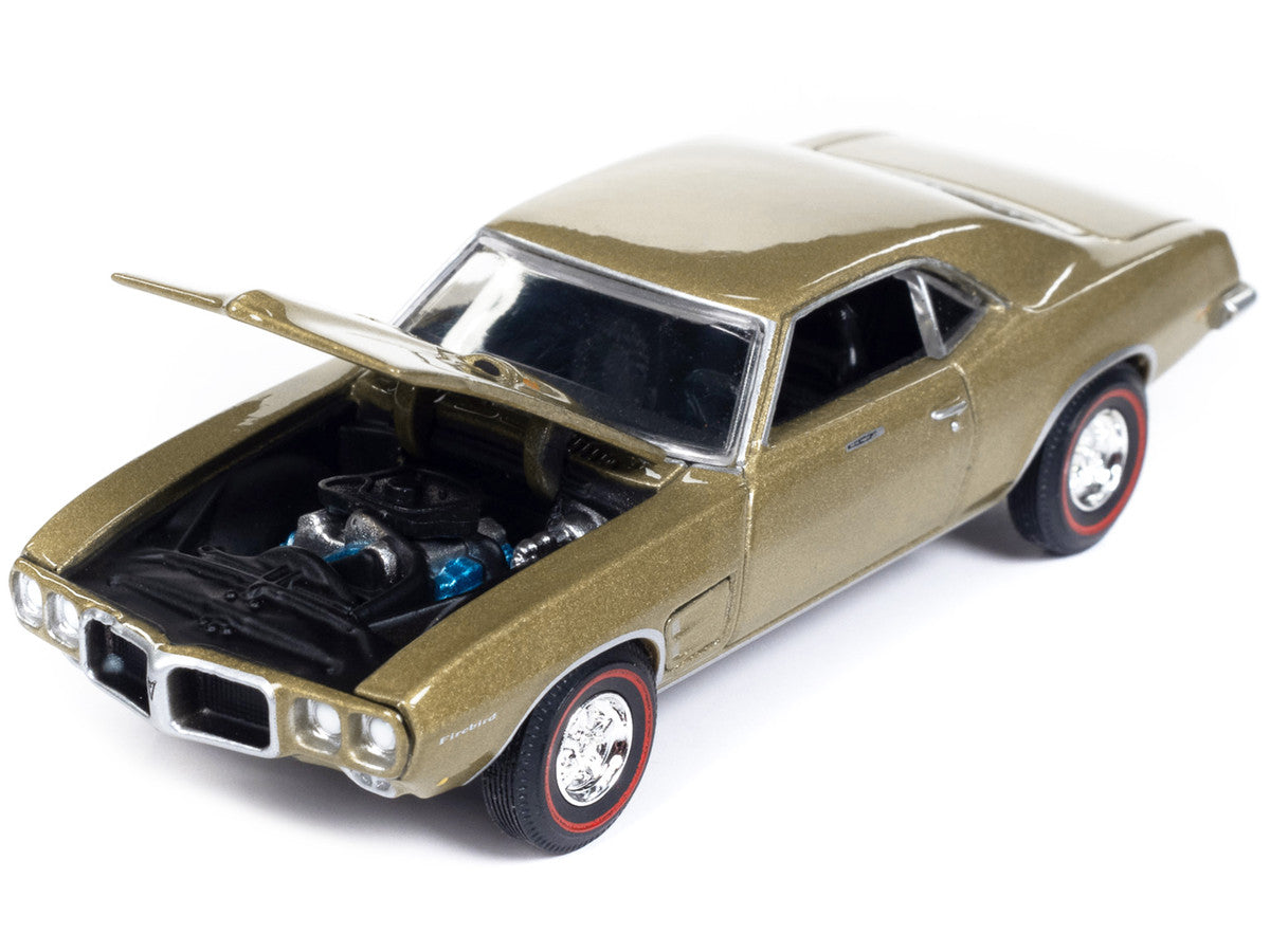 1969 Pontiac Firebird Royal Bobcat Antique Gold Metallic "Vintage Muscle" Limited Edition 1/64 Diecast Model Car by Auto World-1