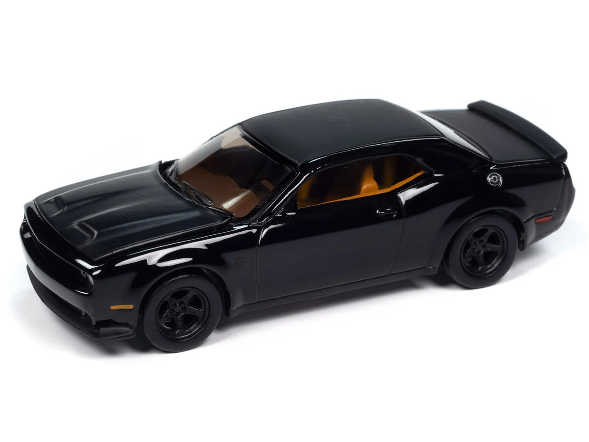 2021 Dodge Challenger SRT Super Stock Pitch Black "Modern Muscle" Series 1/64 Diecast Model Car by Auto World-0