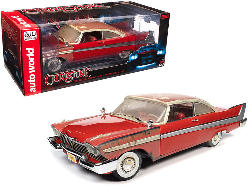 1958 Plymouth Fury Partially Restored Version "Christine" (1983) Movie 1/18 Diecast Model Car by Auto World-0