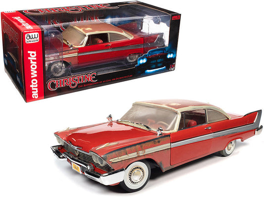 1958 Plymouth Fury Partially Restored Version "Christine" (1983) Movie 1/18 Diecast Model Car by Auto World-0