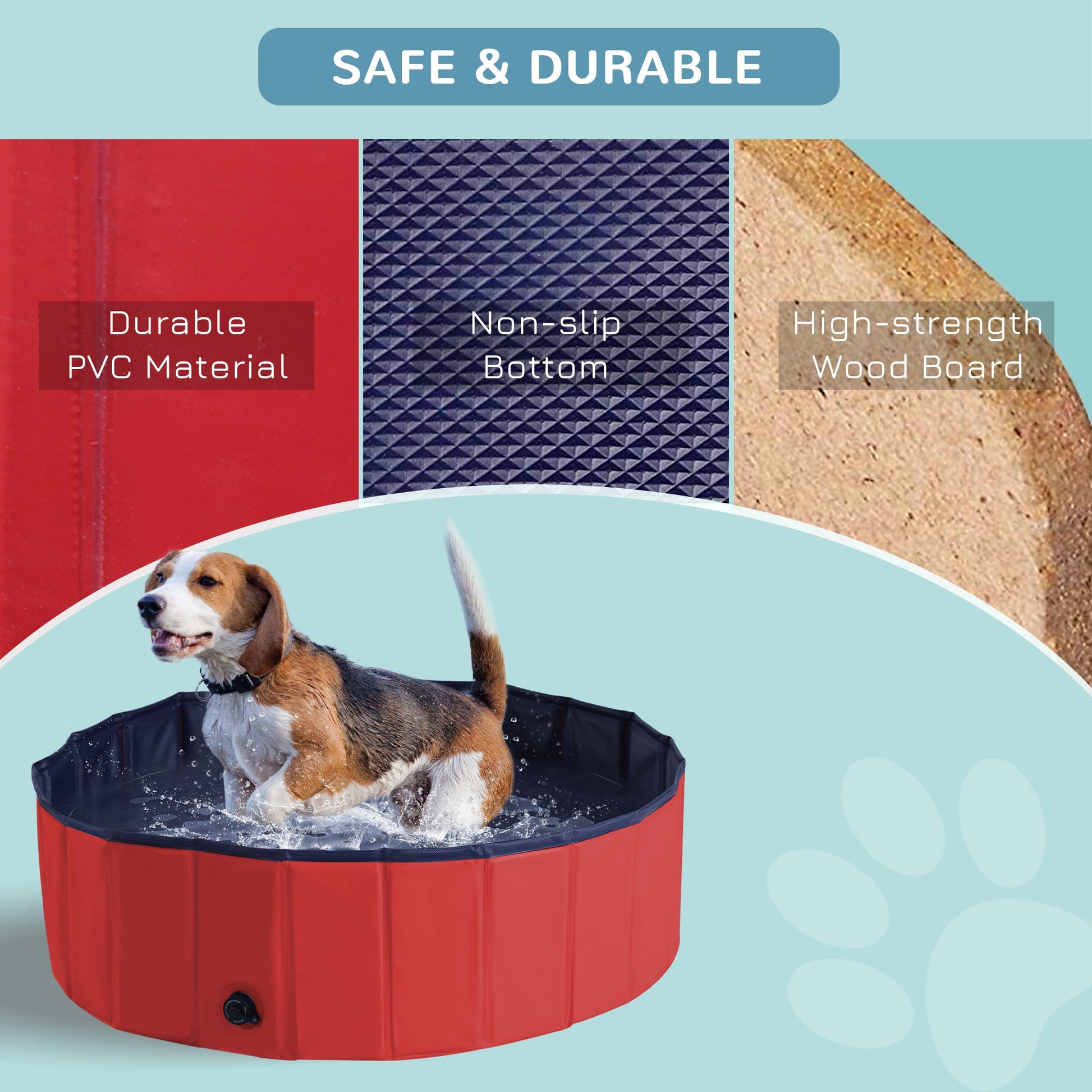 100x30H cm Pet Swimming Pool-Red-6