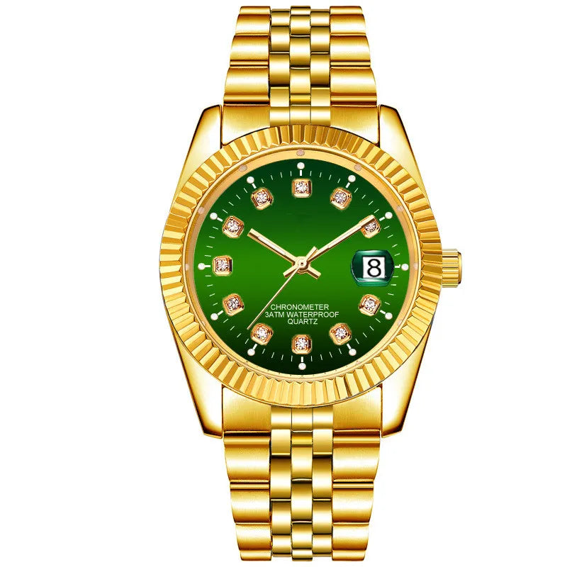 Men's And Women's Student Calendar Room Gold Watch