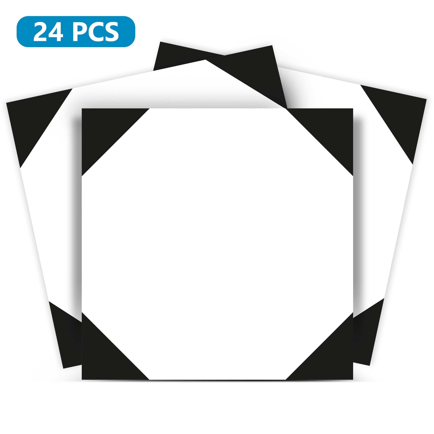 Black and White easy to install connected pattern peel and stick Tile Stickers Model - B77-0