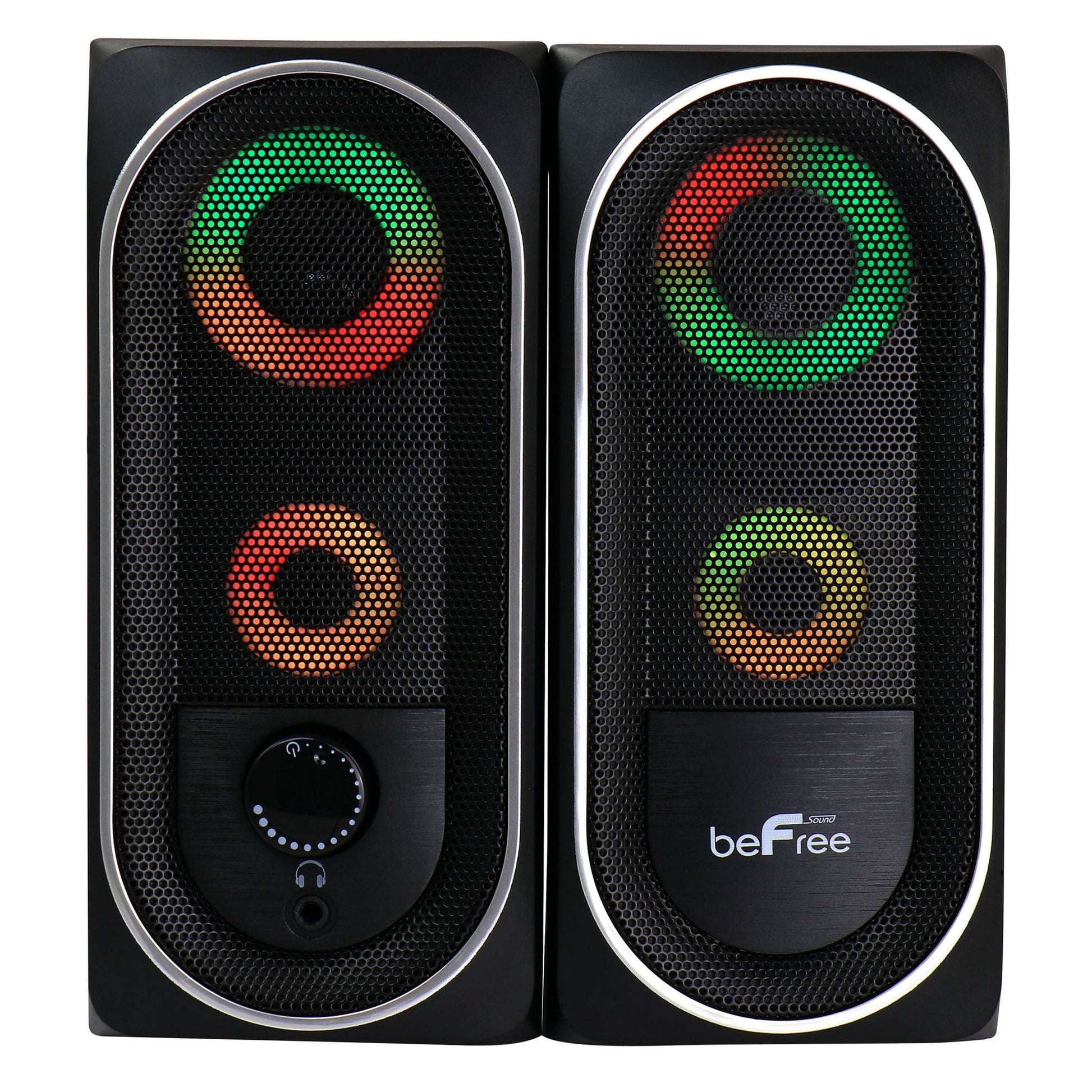 beFree Sound 2.0 Computer Gaming Speakers with LED RGB Lights