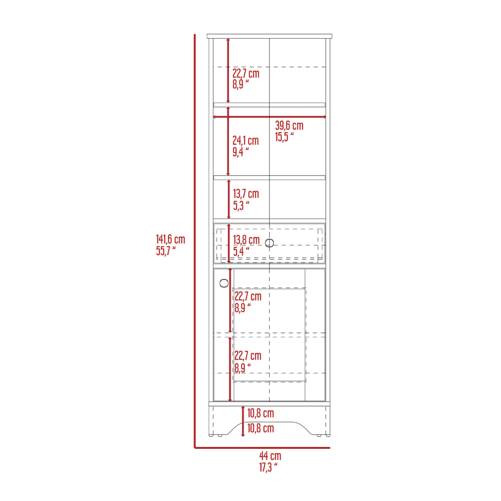 6 Drawer Double Dresser Tronx, Superior Top, Light Oak / White Finish-4