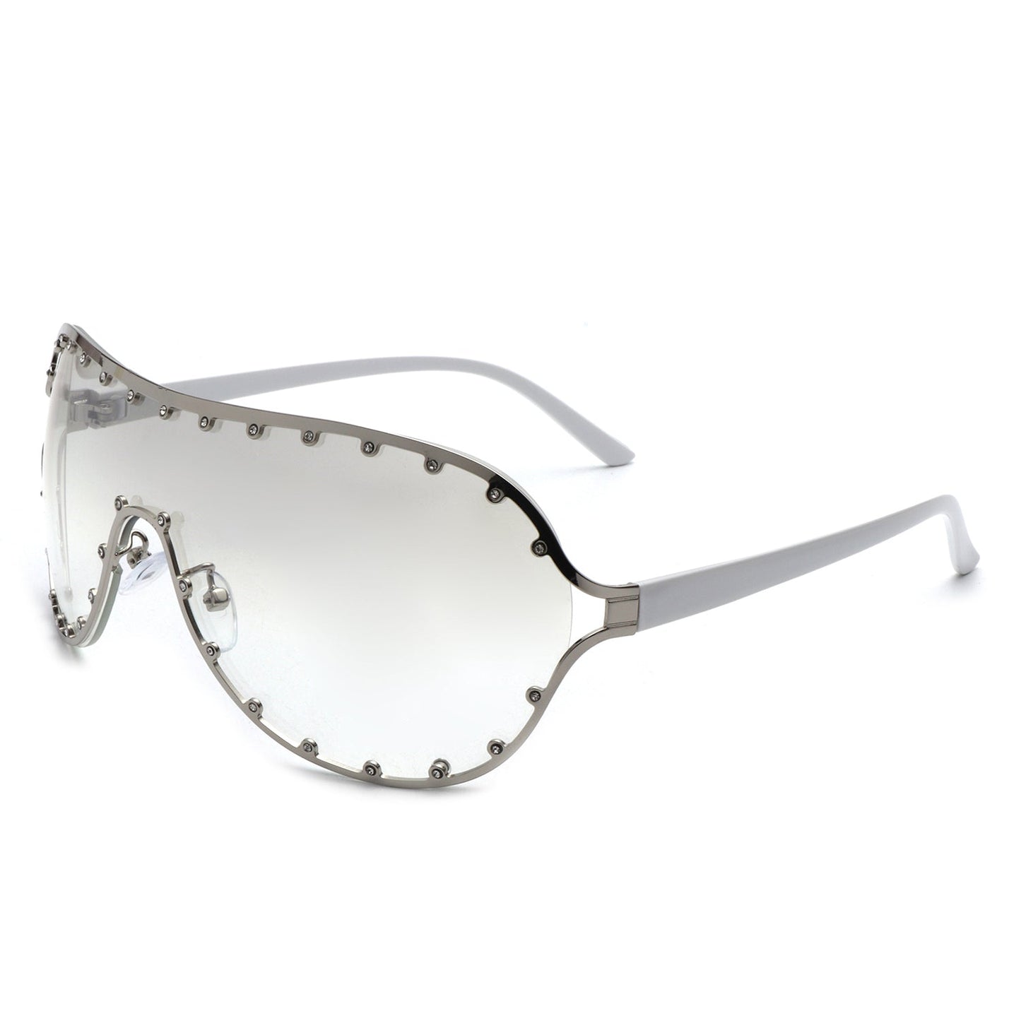 Evanesce - Oversize Rhinestone Design Fashion Women Aviator Sunglasses-11